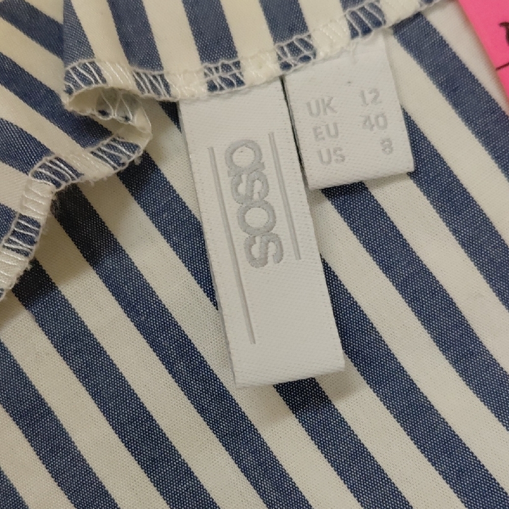 ASOS Blue and White Striped Midi Dress - Picture 6 of 14